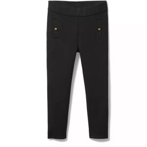 Janie and Jack Black Ponte Pants Leggings with Gold-Tone Buttons